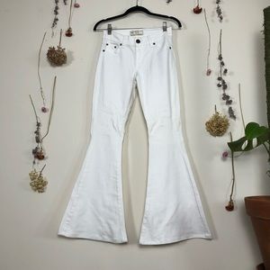 NWOT Free People White Flare Jeans